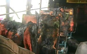 বাসে আগুন